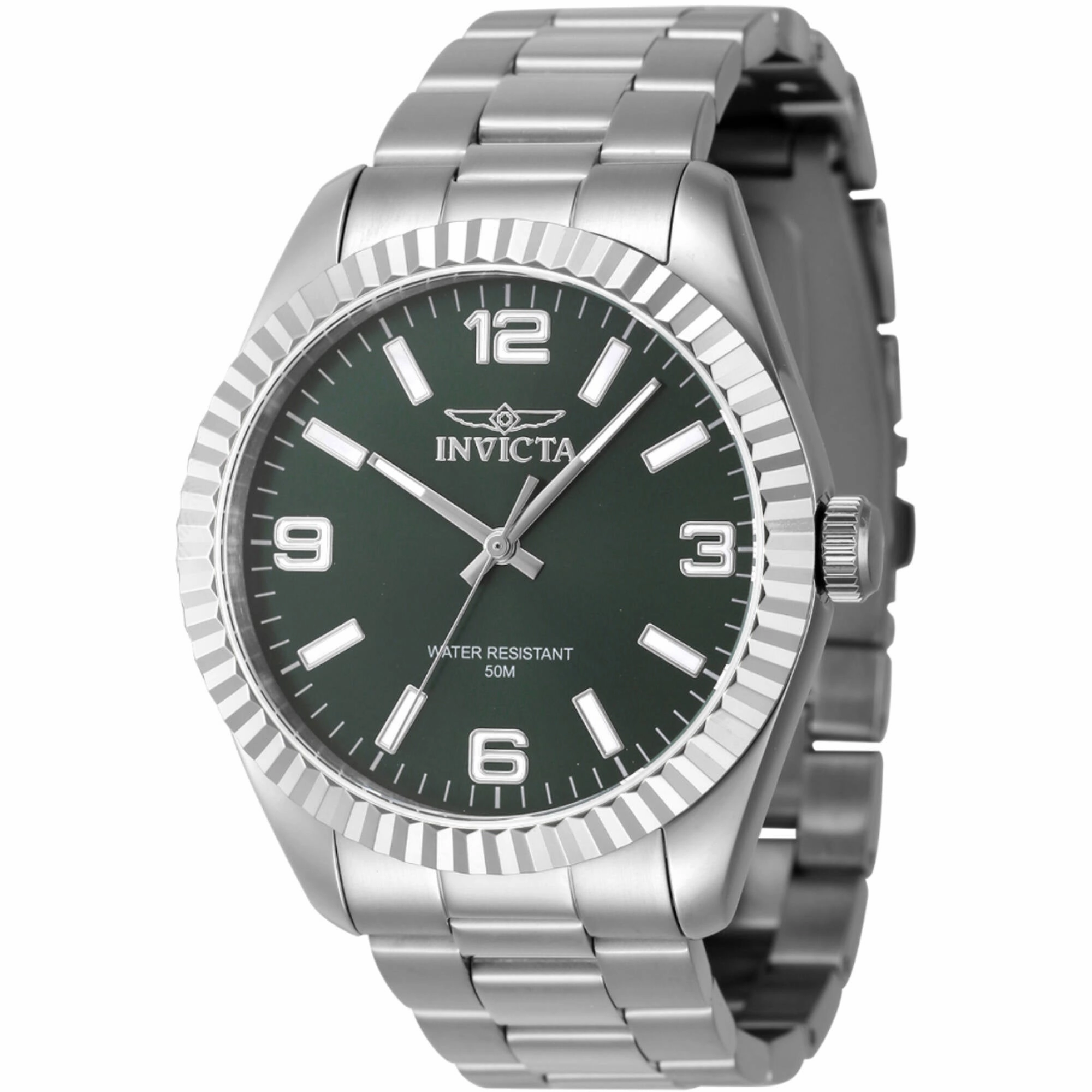 Invicta Men's Quartz Watch - Specialty Green Dial Silver Tone Bracelet | 47450