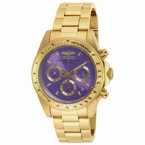 Invicta Men's Quartz Watch - Speedway Purple Dial Yellow Gold Bracelet | 18257