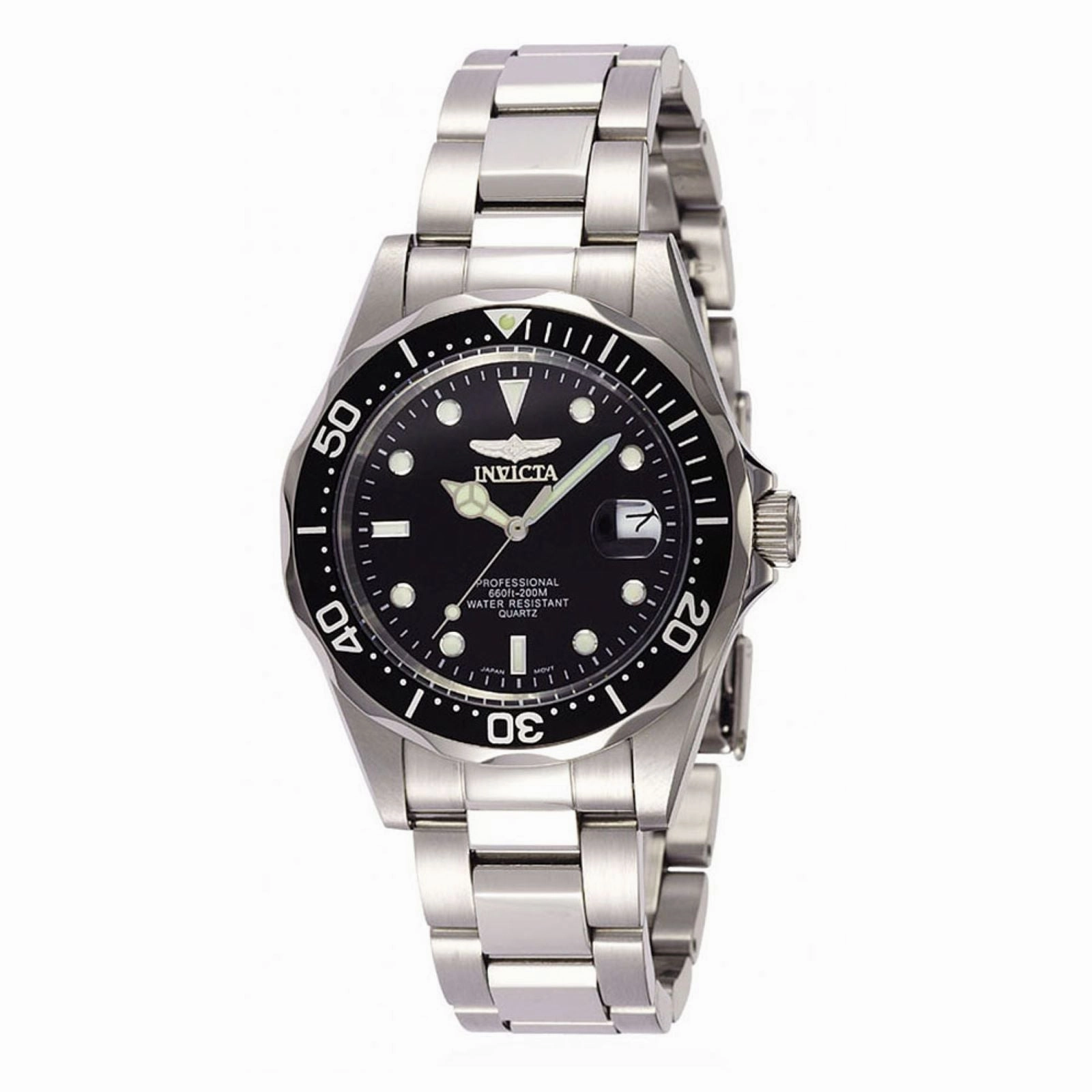 Invicta Men's Stainless Steel Quartz Watch - Pro Diver Black Dial Date | 8932