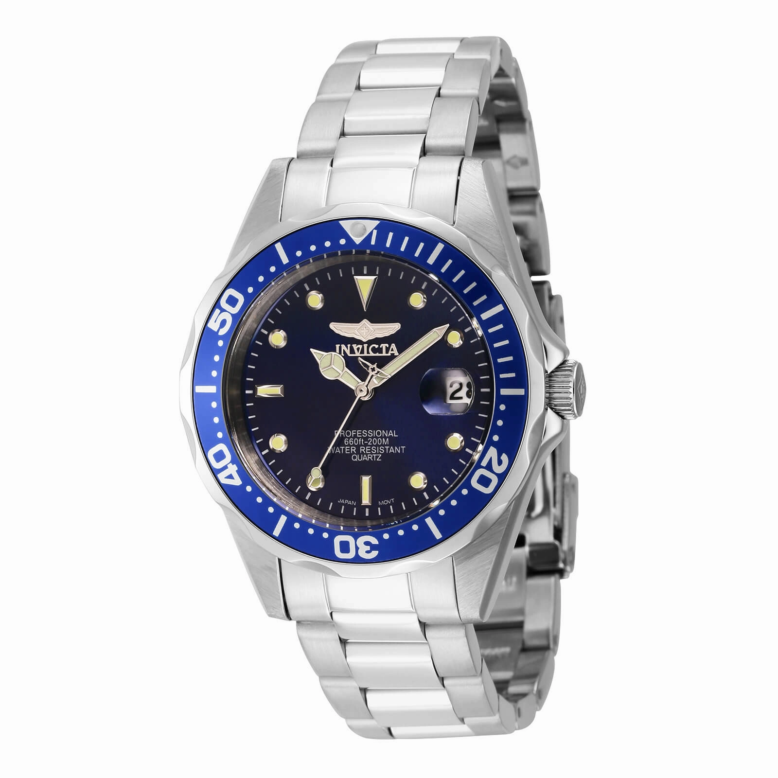 Invicta Men's Stainless Steel Watch - Pro Diver Blue Dial Quartz Bracelet | 9204