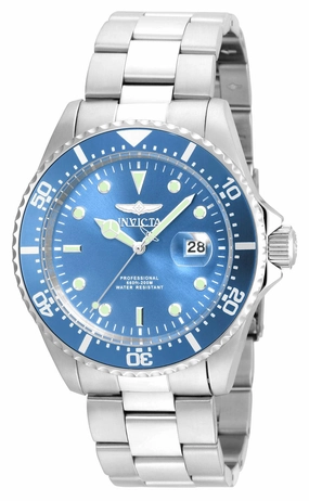 Invicta Men's Stainless Steel Watch - Pro Diver Quartz Blue Dial Bracelet | 22051
