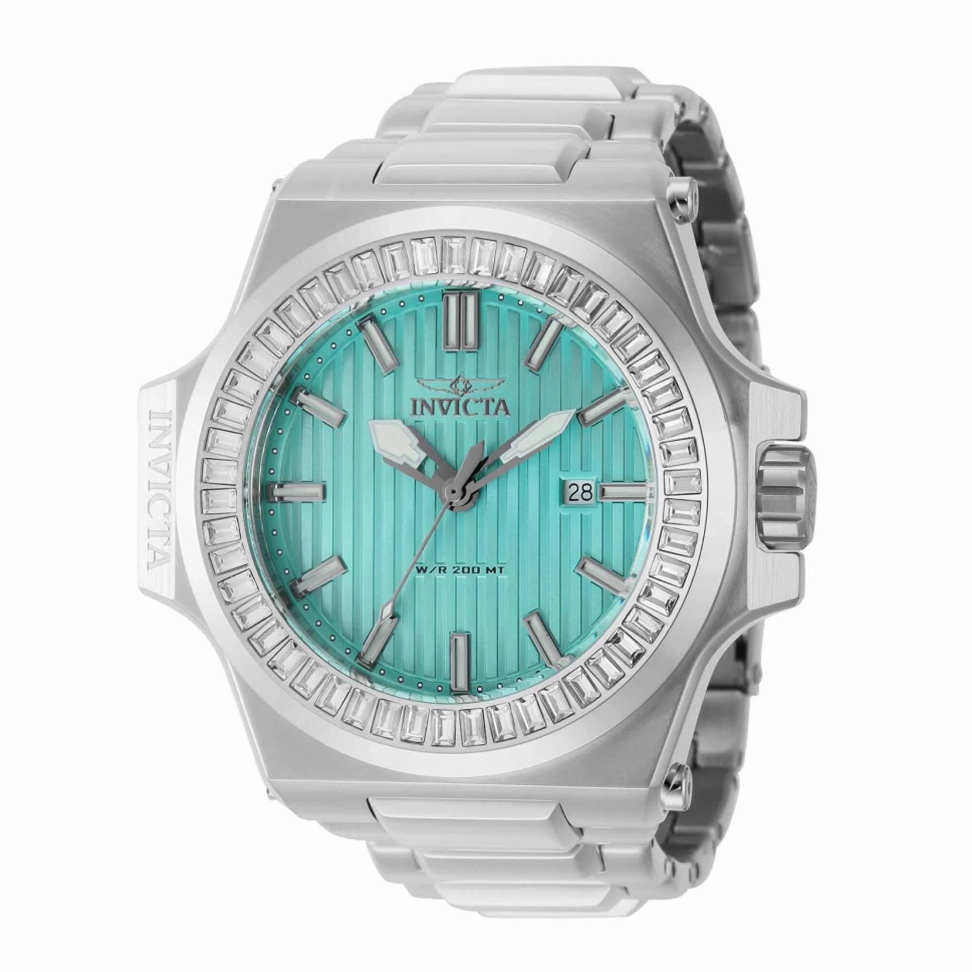Invicta Men's Watch - Akula Date Display Turquoise Dial Silver Steel Bracelet | 43383