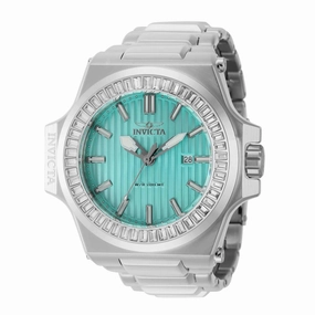 Invicta Men's Watch - Akula Date Display Turquoise Dial Silver Steel Bracelet | 43383