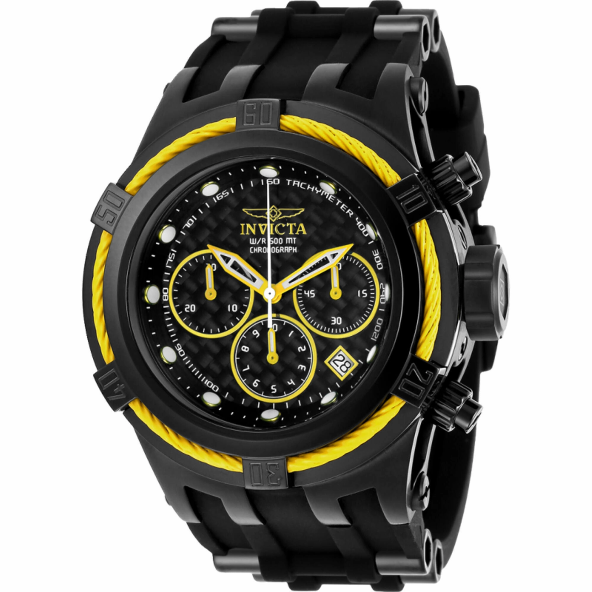 Invicta Men's Watch - Bolt Chronograph Quartz Yellow and Black Bezel Strap | 22451