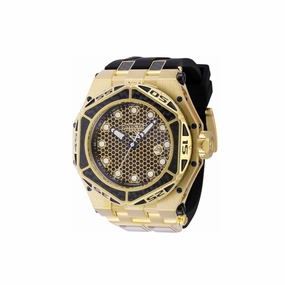 Invicta Men's Watch - Carbon Hawk Black Carbon Fiber and Gold Dial Strap | 38909