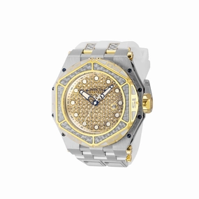 Invicta Men's Watch - Carbon Hawk Silver Glass Fiber and Gold Dial Strap | 38908