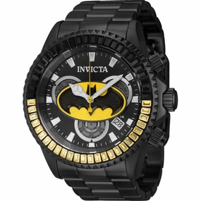 Invicta Men's Watch - DC Comics Batman Chrono Black and Yellow Dial Bracelet | 41273