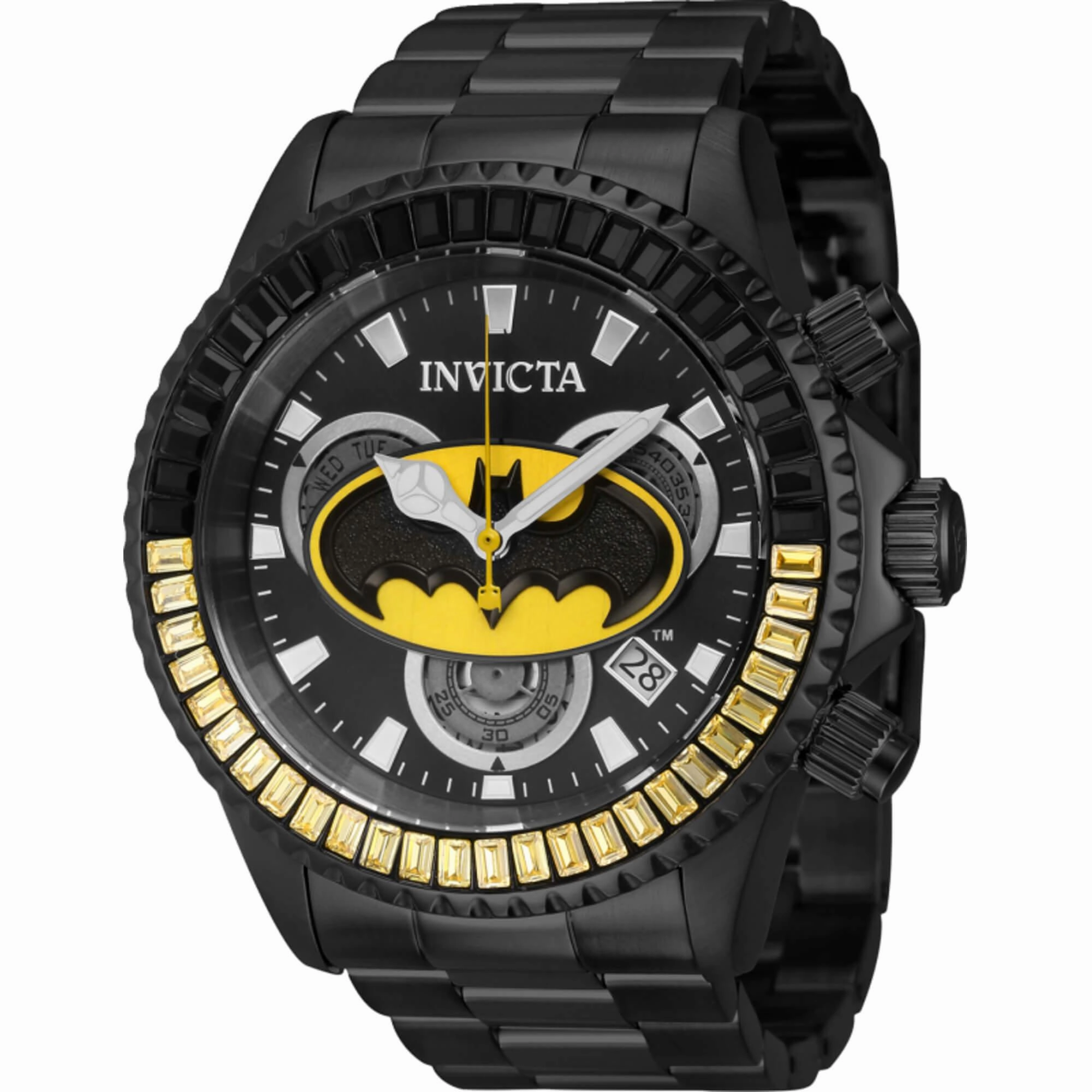 Invicta Men's Watch - DC Comics Batman Chrono Black and Yellow Dial Bracelet | 41273