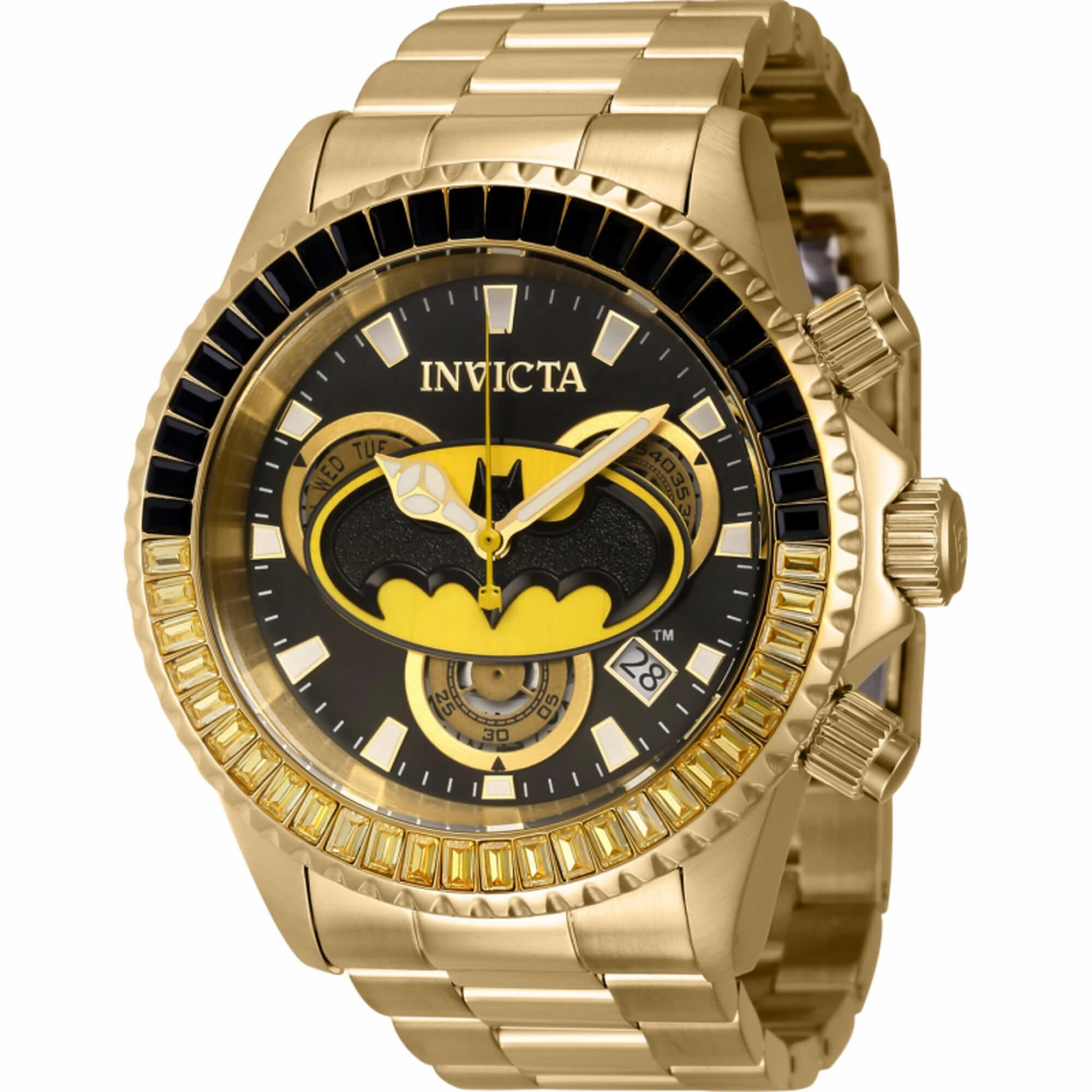 Invicta Men's Watch - DC Comics Batman Quartz Chrono Black and Yellow Dial | 41272