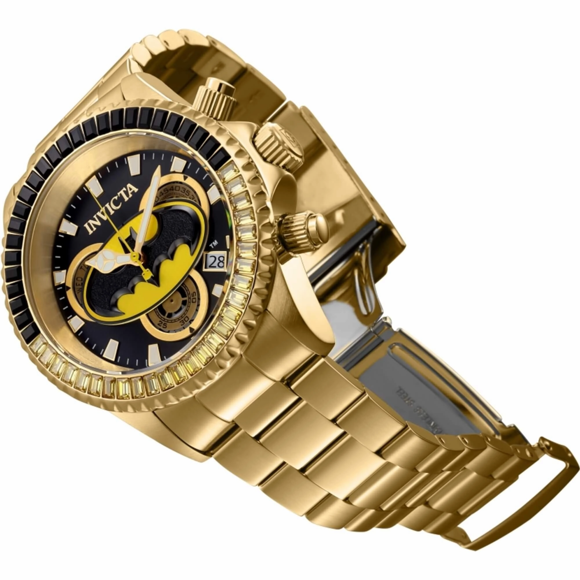 Invicta Men's Watch - DC Comics Batman Quartz Chrono Black and Yellow Dial | 41272
