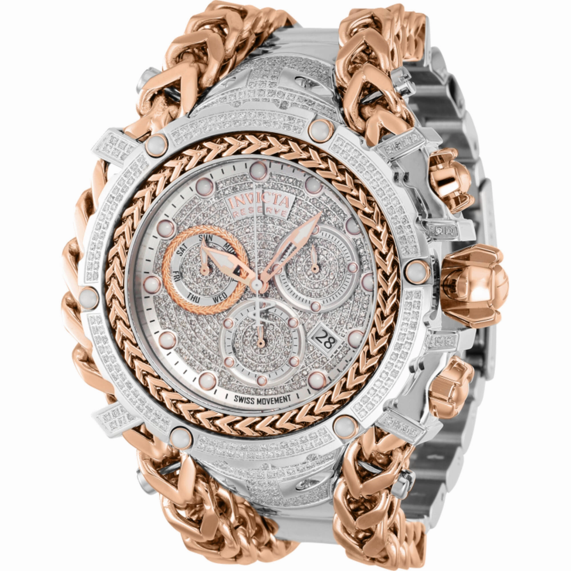 Invicta Men's Watch - Gladiator Chrono Rose Gold and Silver Dial Bracelet | 35058