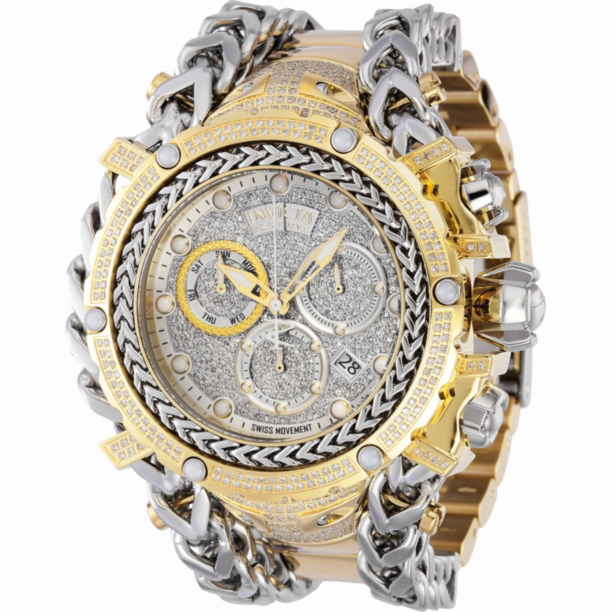 Invicta Men's Watch - Gladiator Chronograph Gold and Silver Dial Bracelet | 35059