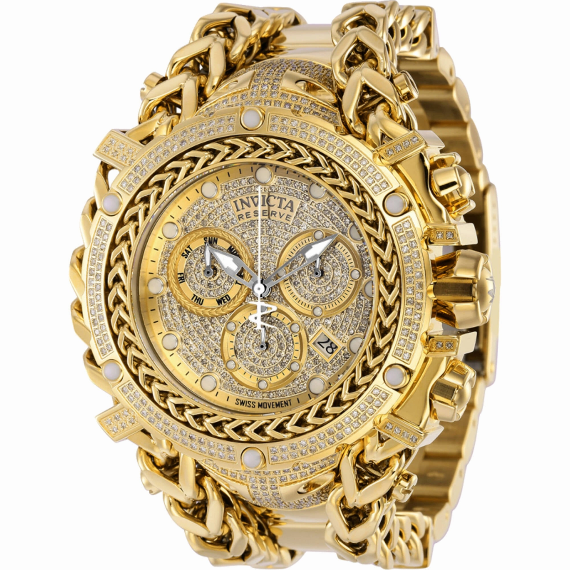 Invicta Men's Watch - Gladiator Chronograph Gold Dial Steel Bracelet Quartz | 37344