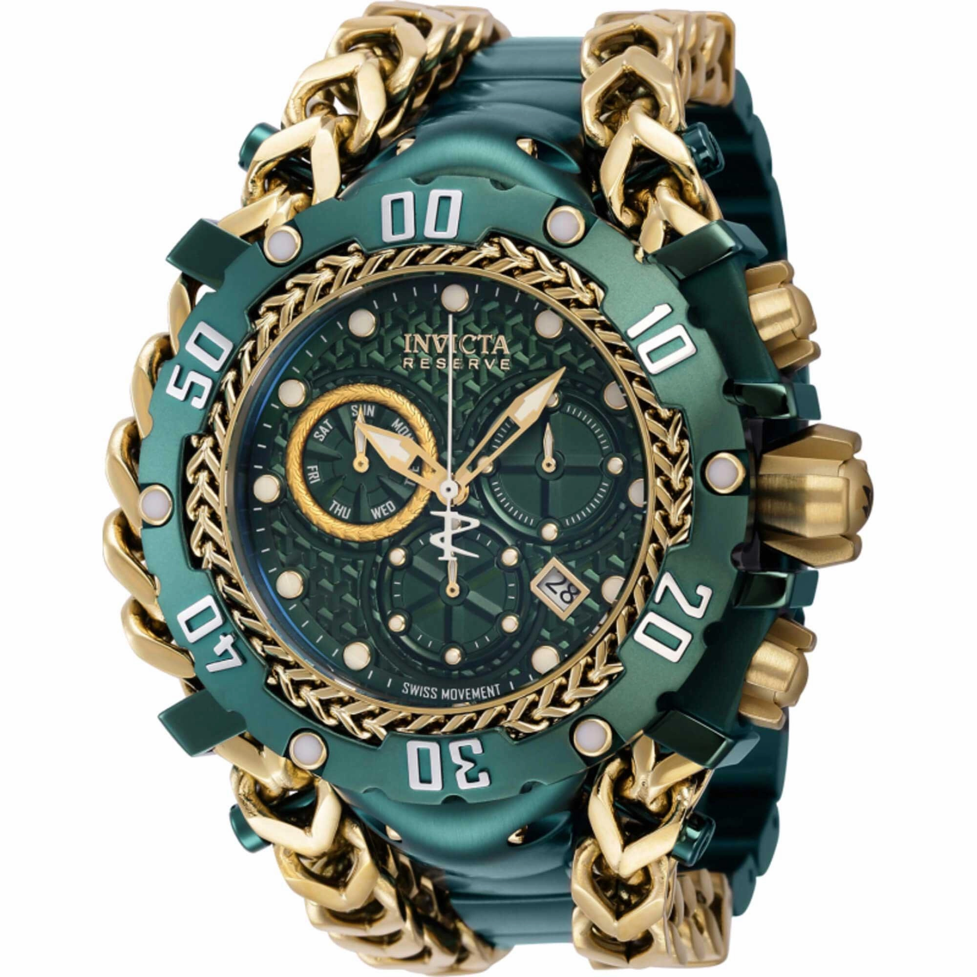 Invicta Men's Watch - Gladiator Chronograph Green and Gold Tone Dial Bracelet | 43943
