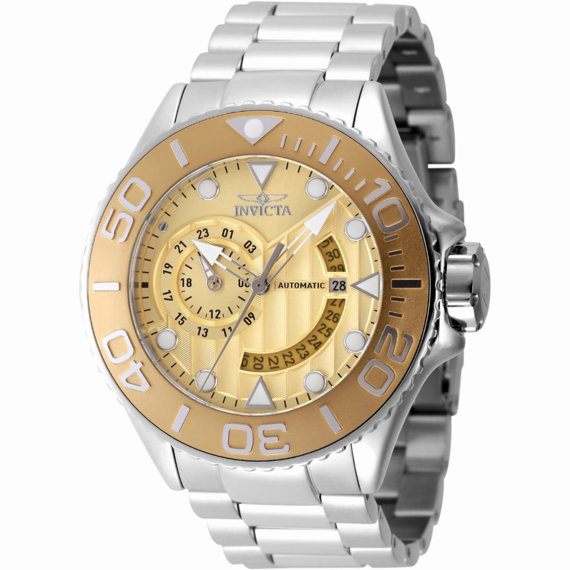 Invicta Men's Watch - Grand Diver Automatic Gold Tone Dial Steel Bracelet | 47543