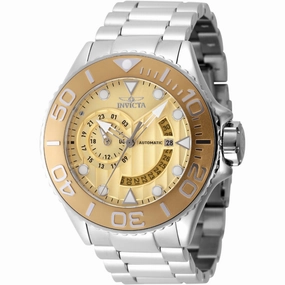 Invicta Men's Watch - Grand Diver Automatic Gold Tone Dial Steel Bracelet | 47543