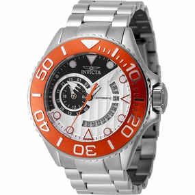 Invicta Men's Watch - Grand Diver Automatic Silver and Black Dial Bracelet | 48242
