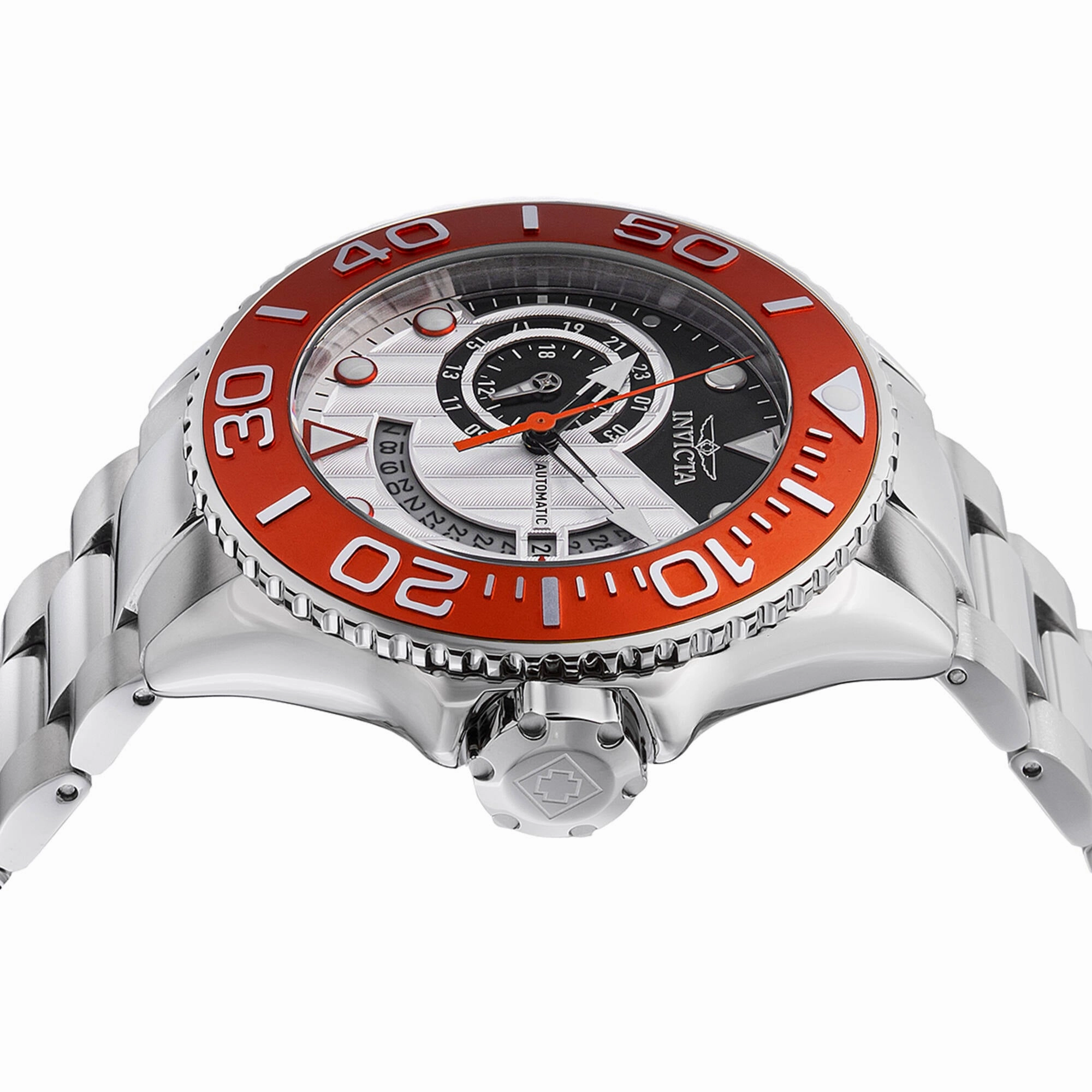 Invicta Men's Watch - Grand Diver Automatic Silver and Black Dial Bracelet | 48242