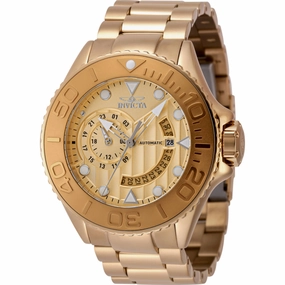 Invicta Men's Watch - Grand Diver Automatic Yellow Gold Steel Bracelet Dive | 48244