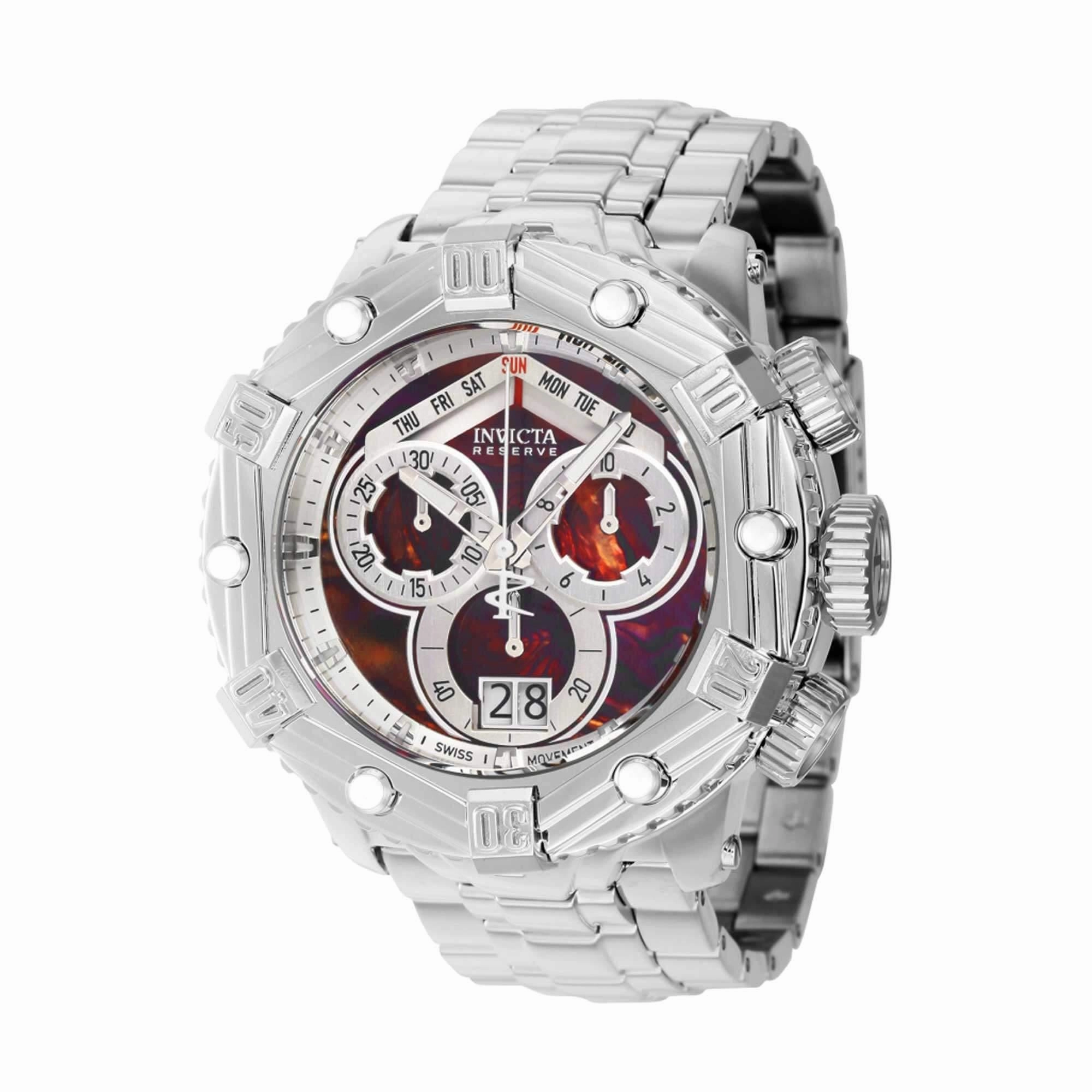Invicta Men's Watch - Huracan Chronograph Silver and Red Dial Steel Bracelet | 39764