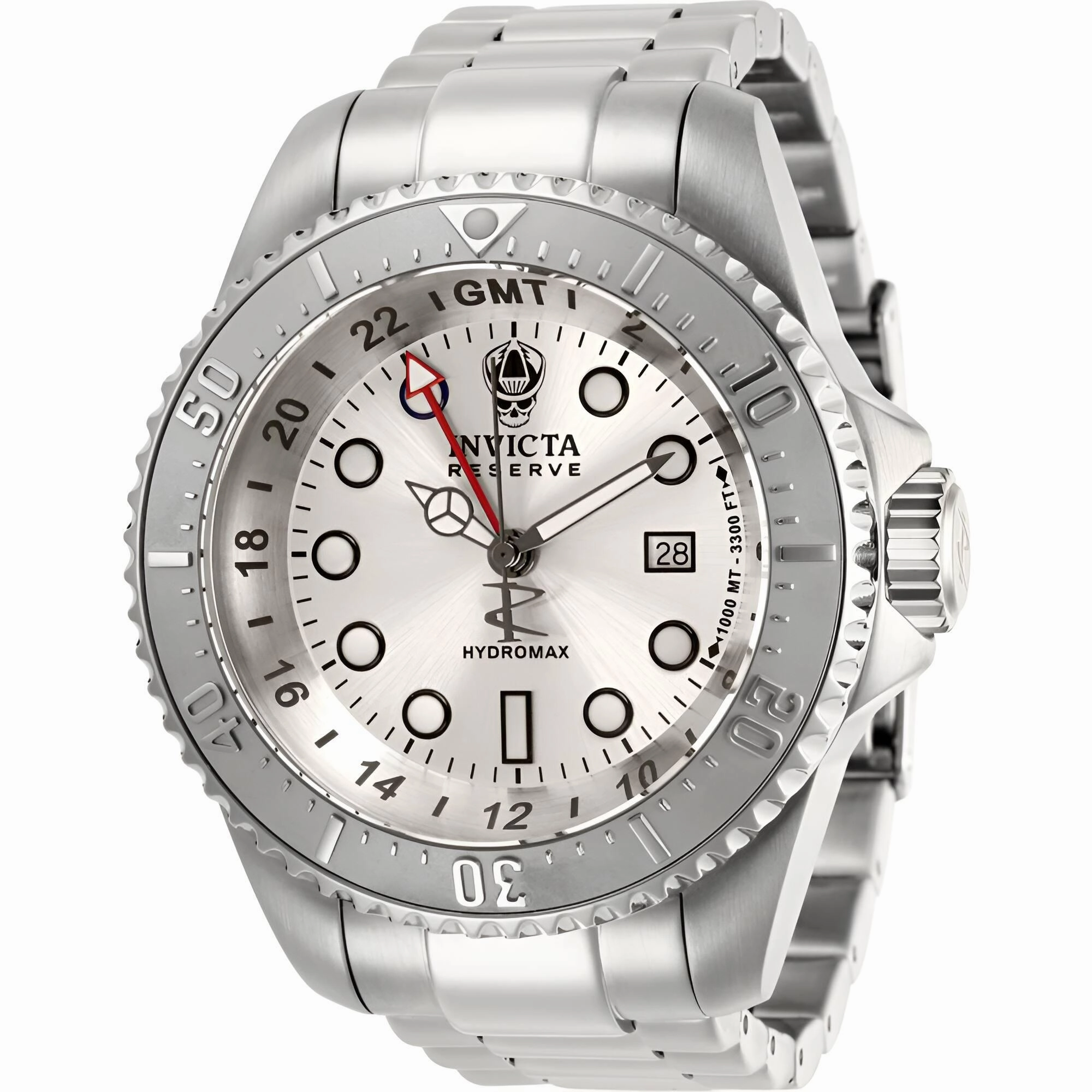 Invicta Men's Watch - Hydromax GMT Silver Dial Stainless Steel Bracelet Dive | 29726