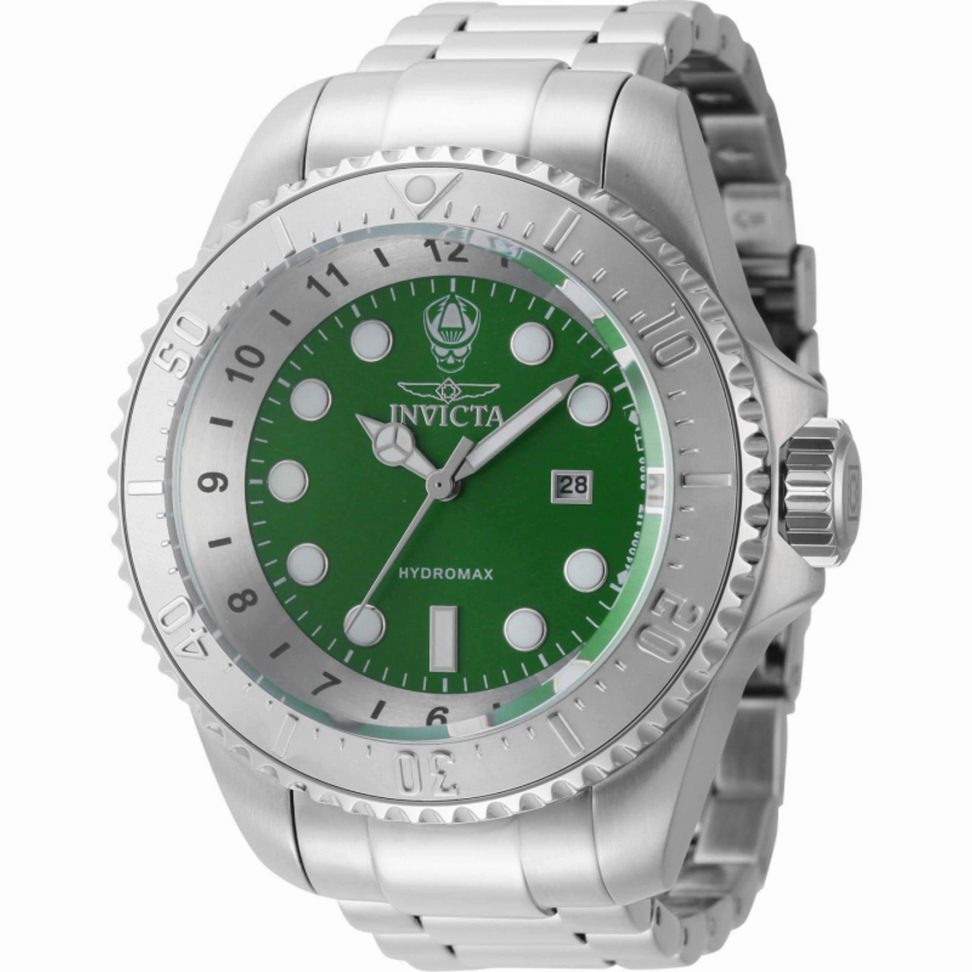 Invicta Men's Watch - Hydromax Green Dial Silver Stainless Steel Bracelet | 44745