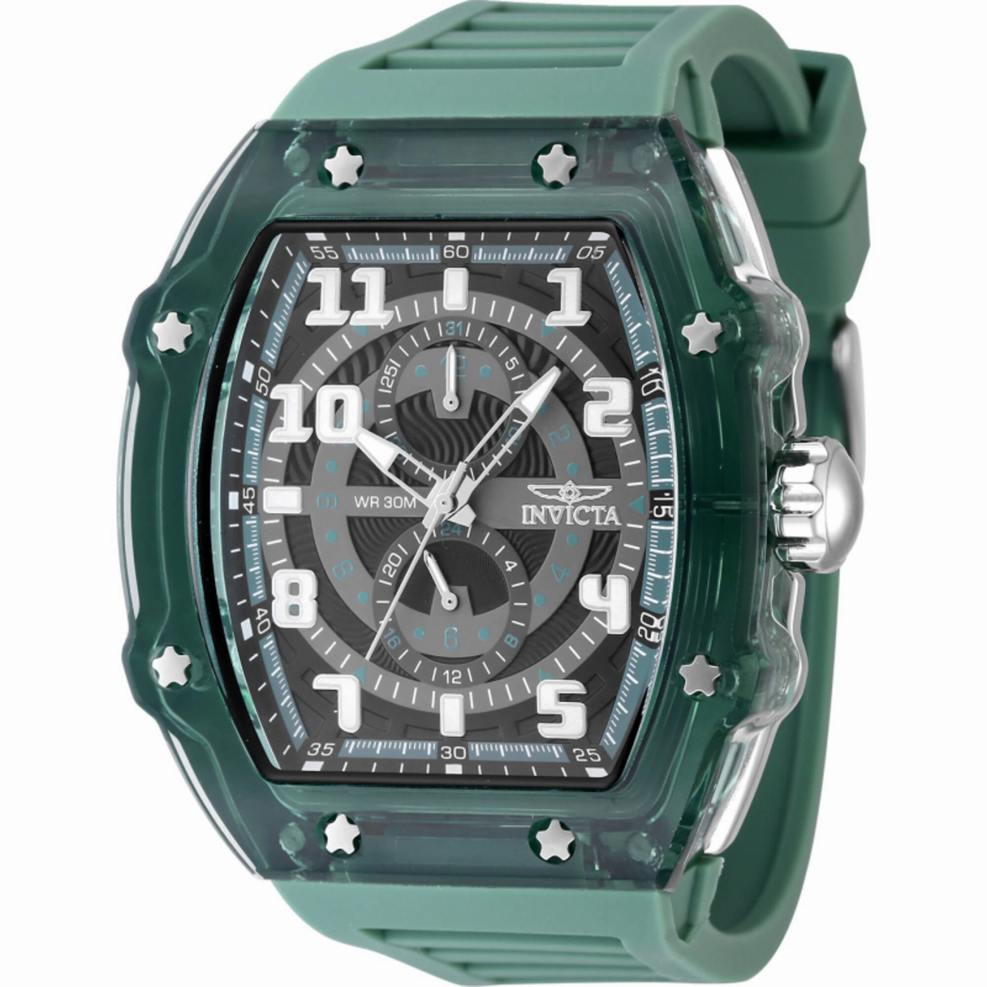 Invicta Men's Watch - Invicta Racing Quartz Black Dial Green Silicone Strap | 48445