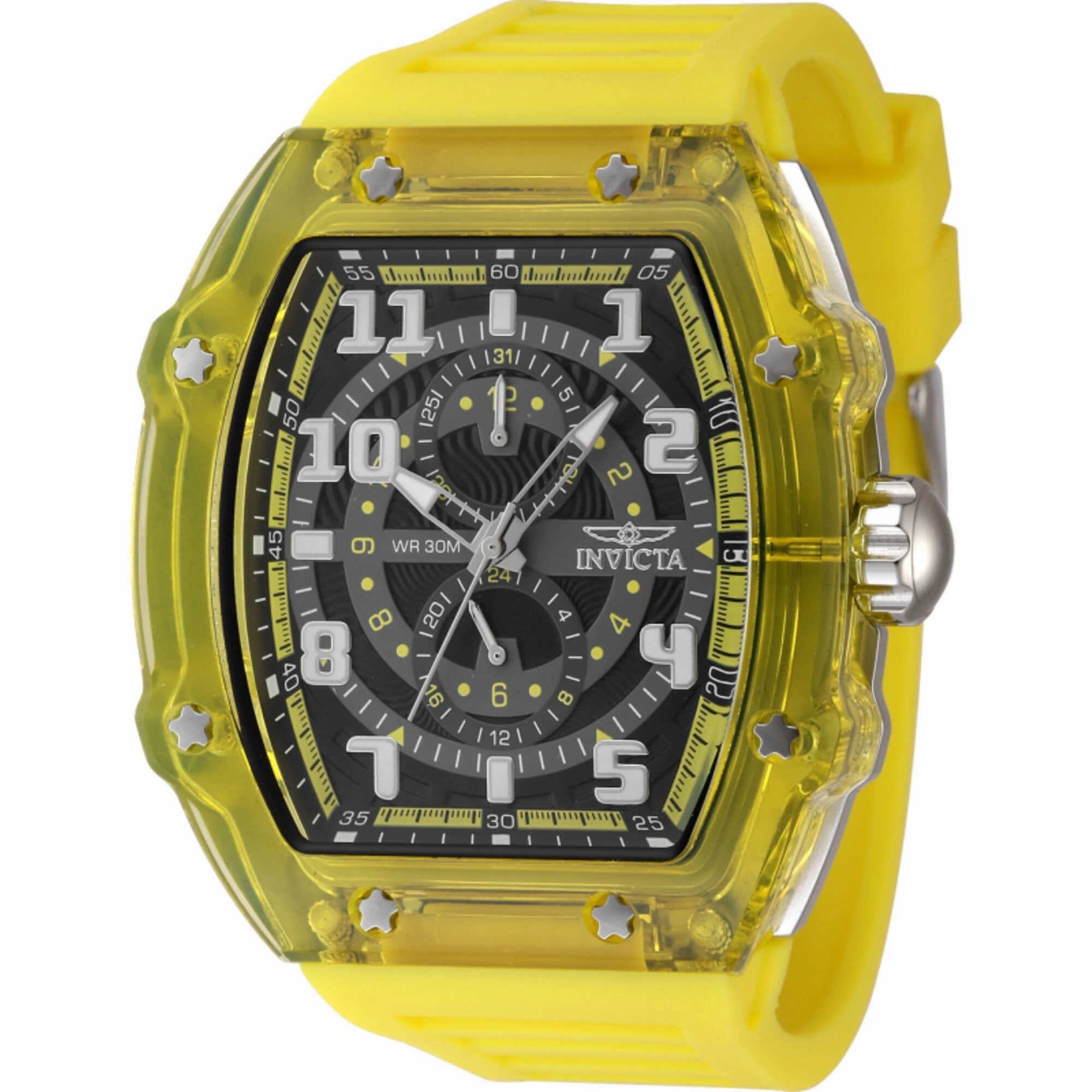 Invicta Men's Watch - Invicta Racing Quartz Black Dial Yellow Silicone Strap | 48449