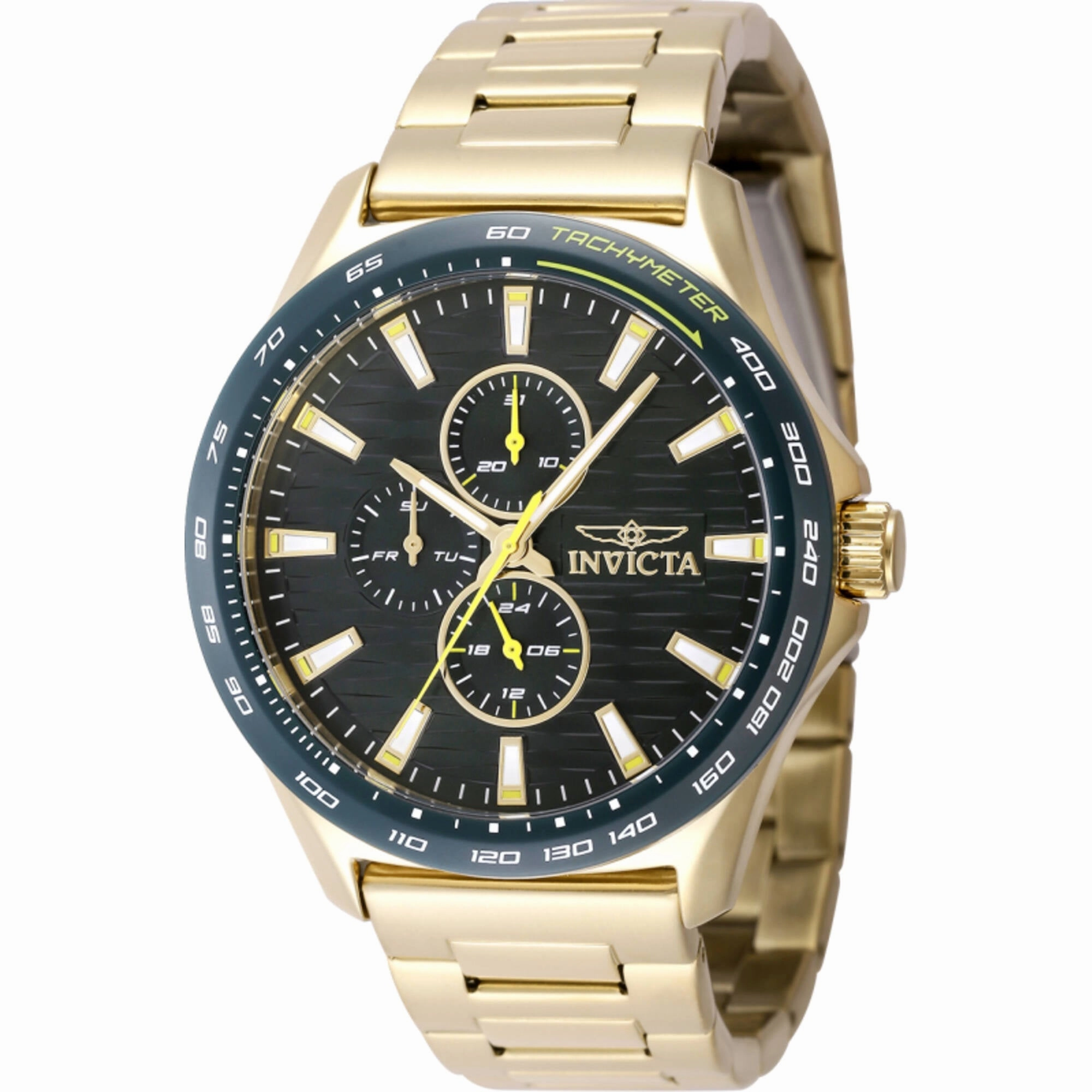Invicta Men's Watch - Invicta Racing Quartz Green Dial Yellow Gold Bracelet | 48870