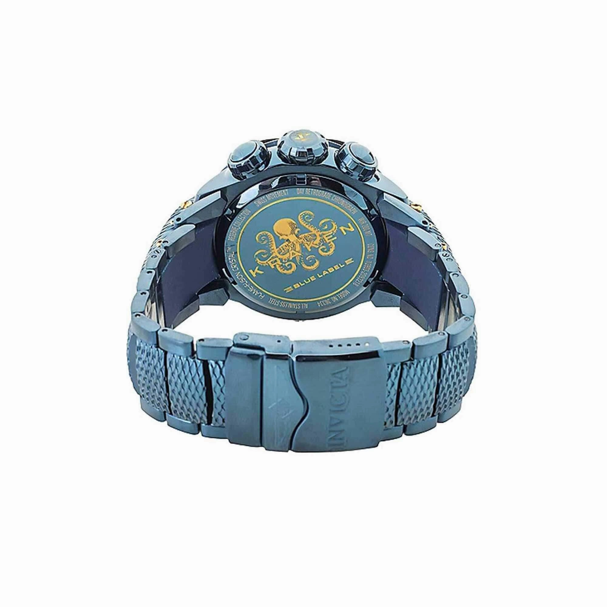 Invicta Men's Watch - Kraken Quartz Chronograph Blue and Gold Dial Bracelet | 36334