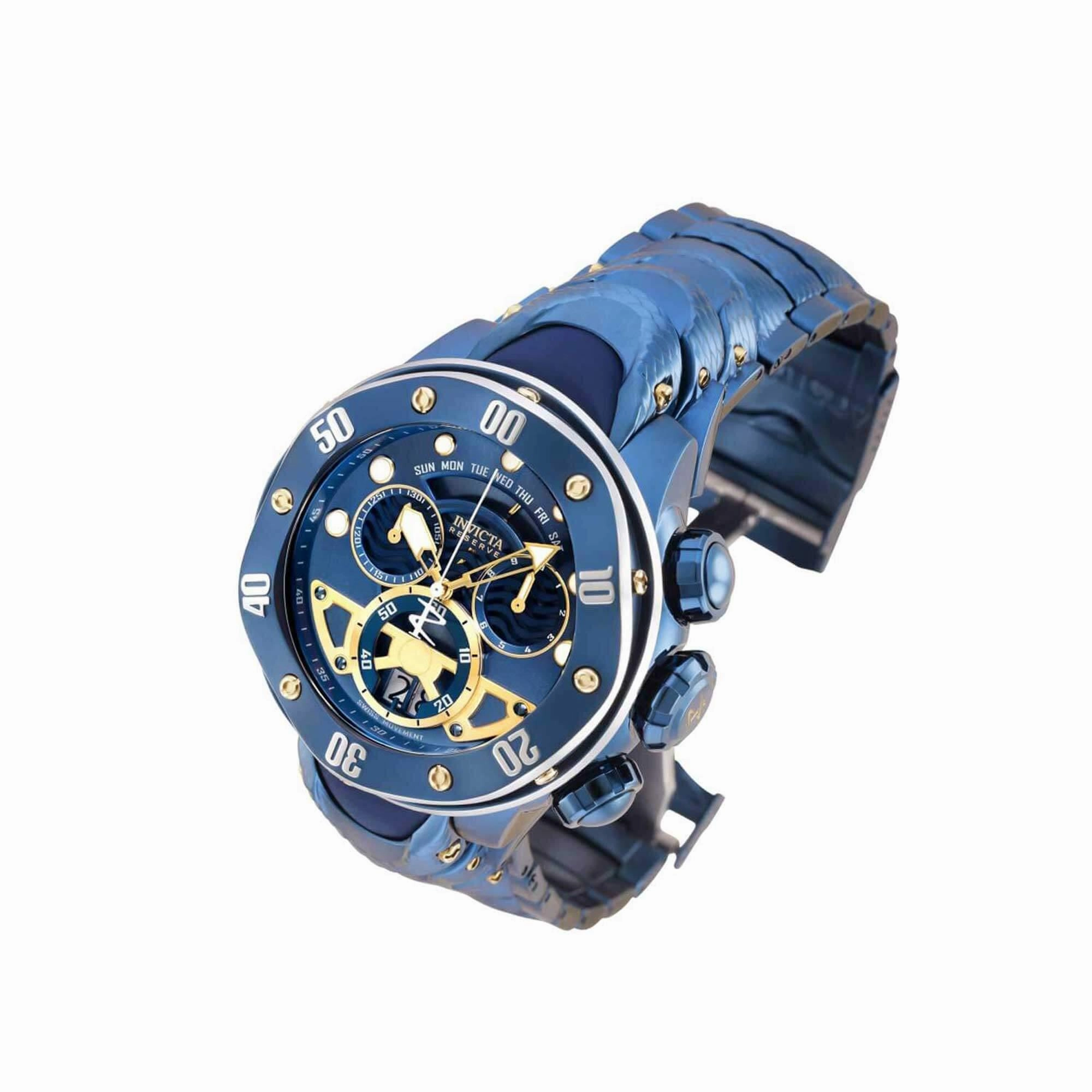 Invicta Men's Watch - Kraken Quartz Chronograph Blue and Gold Dial Bracelet | 36334