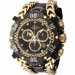 Invicta Men's Watch - Masterpiece Chrono Black and Yellow Gold Strap Quartz | 44624