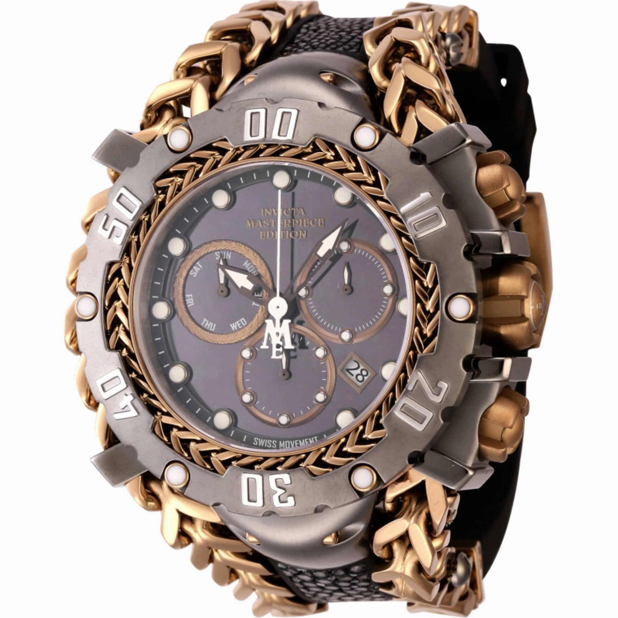 Invicta Men's Watch - Masterpiece Chronograph Khaki and Gunmetal Dial Quartz | 44627