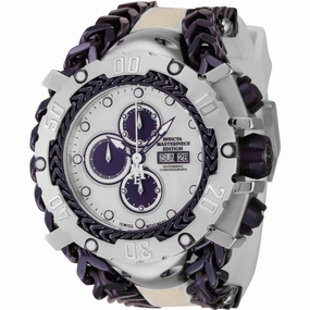 Invicta Men's Watch - Masterpiece Chronograph Purple and White Dial Strap | 44570