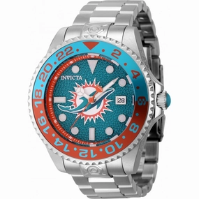 Invicta Men's Watch - NFL Miami Dolphins Green and Orange Dial Bracelet | 45029