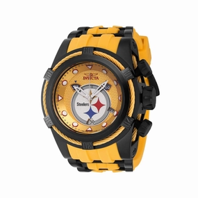 Invicta Men's Watch - NFL Pittsburgh Steelers Chrono Rubber and Steel Strap | 41433