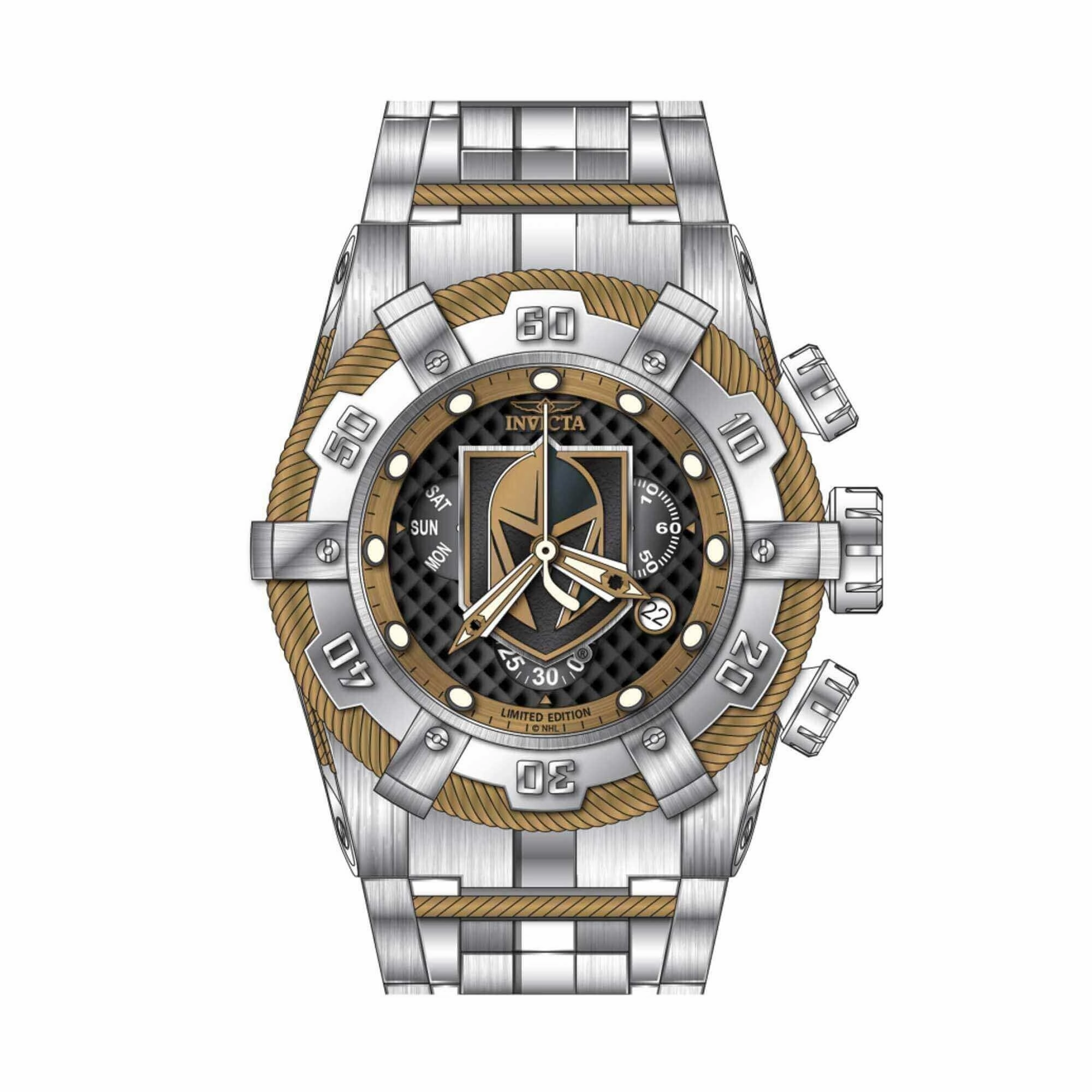 Invicta Men's Watch - NHL Vegas Golden Knights Brown and Silver Bracelet | 42016