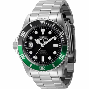 Invicta Men's Watch - Pro Diver Automatic Black Dial Silver Steel Bracelet | 43975