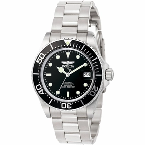 Invicta Men's Watch - Pro Diver Automatic Black Dial Silver Steel Bracelet | 8926OB