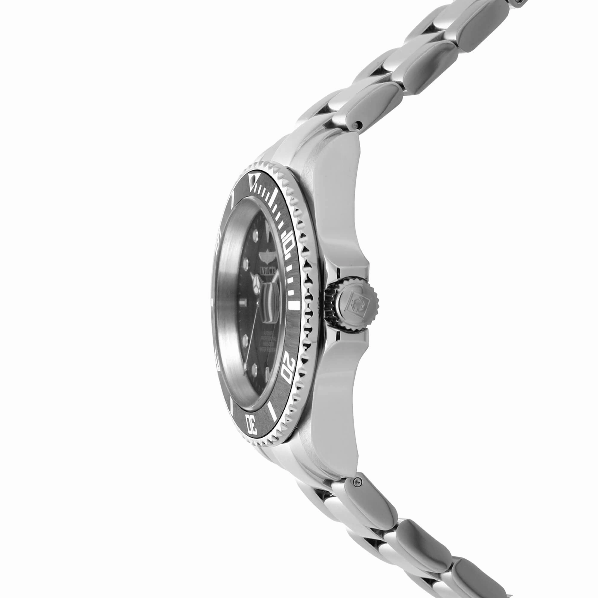 Invicta Men's Watch - Pro Diver Automatic Black Dial Silver Steel Bracelet | 9937OB