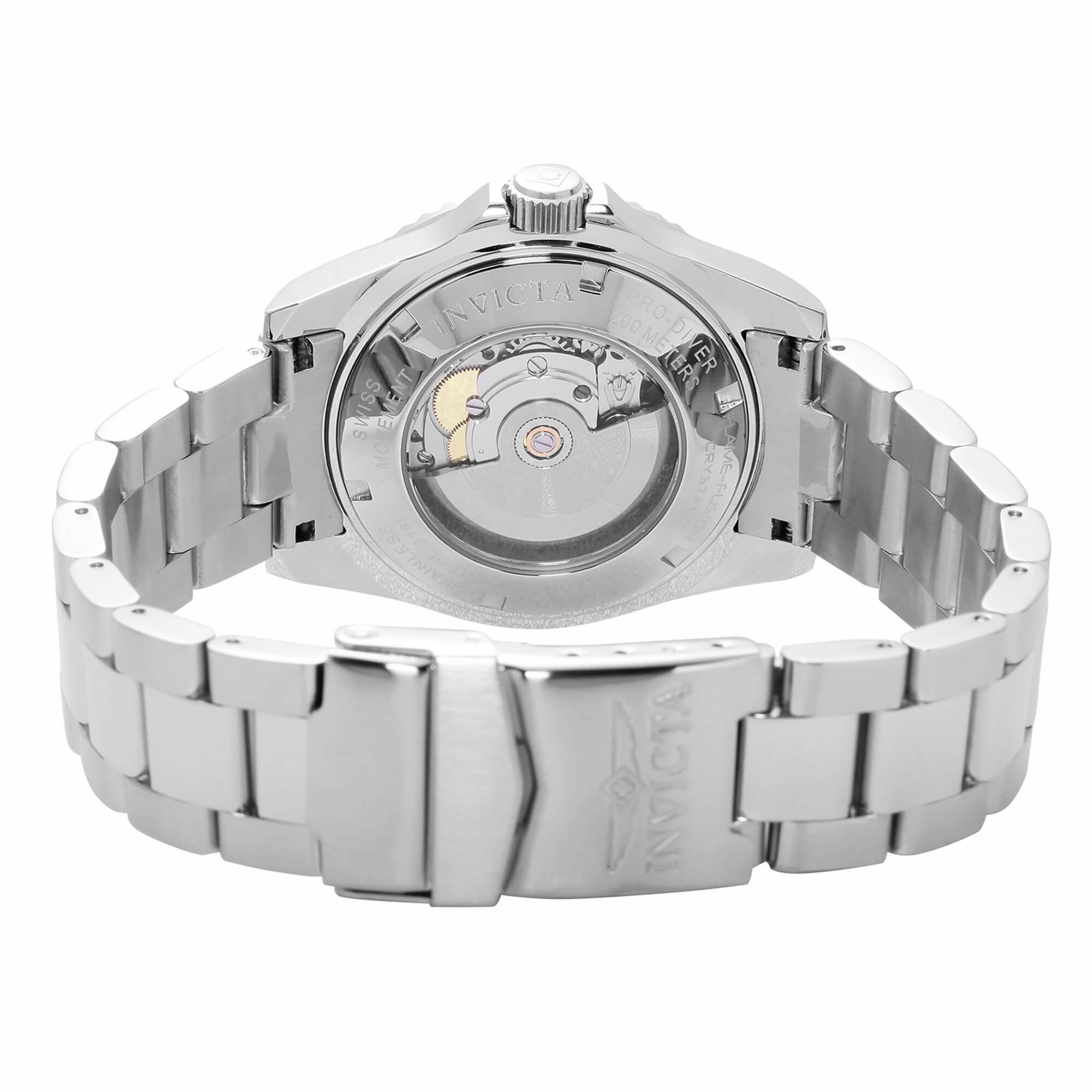 Invicta Men's Watch - Pro Diver Automatic Black Dial Silver Steel Bracelet | 9937OB