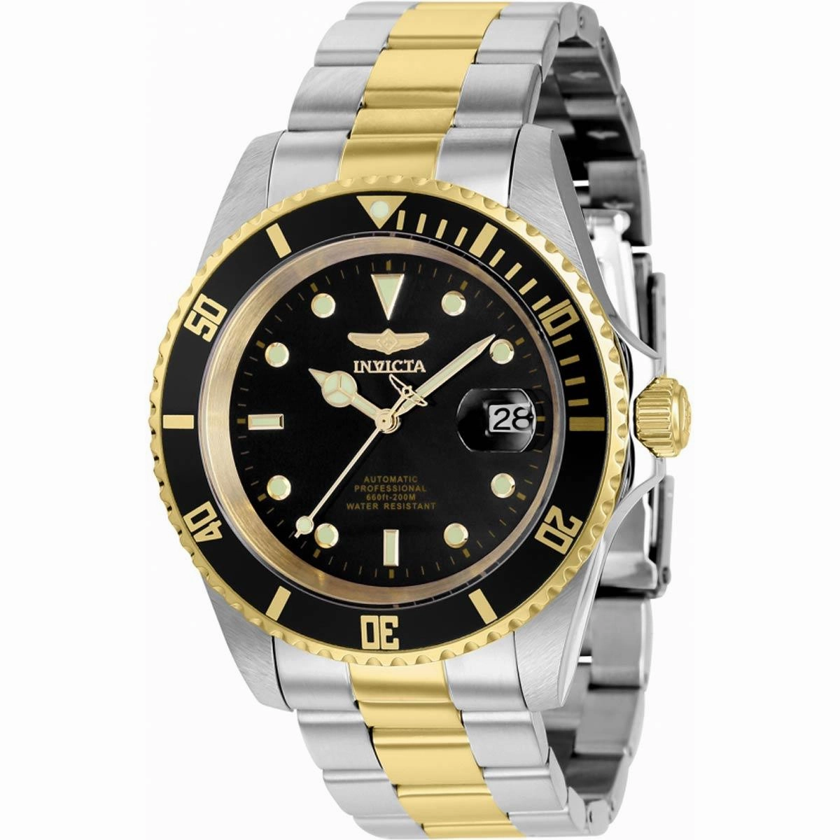 Invicta Men's Watch - Pro Diver Automatic Black Dial Two Tone Bracelet | 8927OBXL