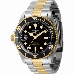Invicta Men's Watch - Pro Diver Automatic Black Dial Two Tone Steel Bracelet | 43979