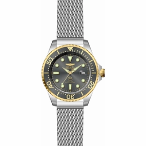 Invicta Men's Watch - Pro Diver Automatic Charcoal Bezel Steel Mesh Bracelet | 45806
