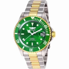 Invicta Men's Watch - Pro Diver Automatic Green Dial Two Tone Steel Bracelet | 28661