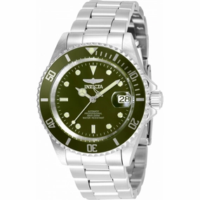 Invicta Men's Watch - Pro Diver Automatic Military Green Dial Silver Steel | 35690