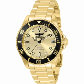 Invicta Men's Watch - Pro Diver Automatic Yellow Gold Steel Bracelet Date | 35710