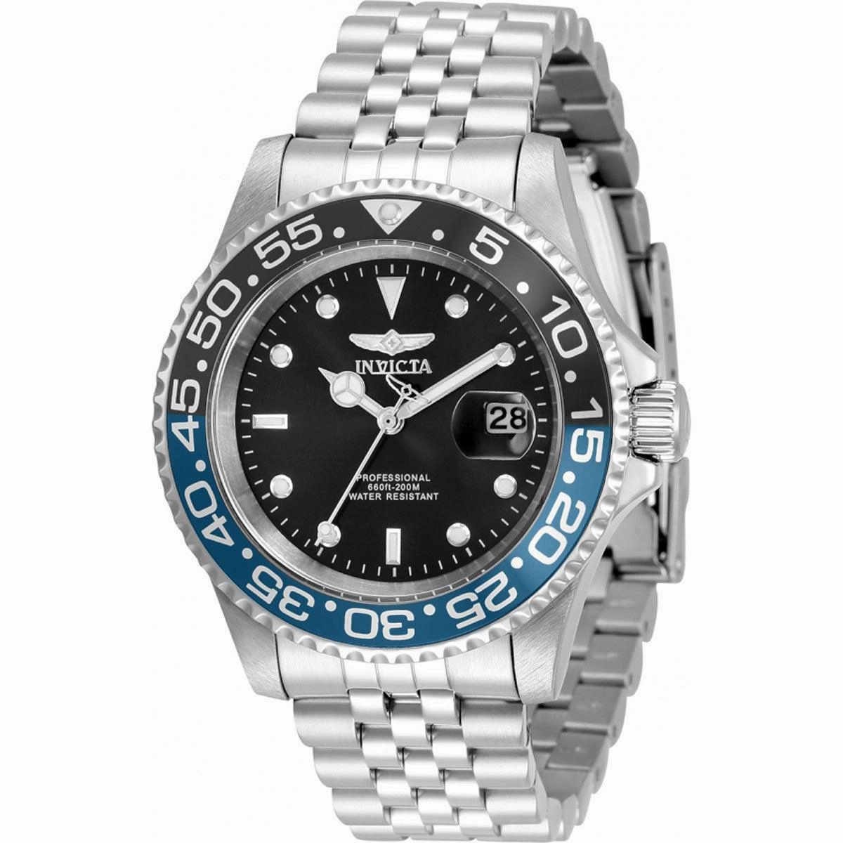 Invicta Men's Watch - Pro Diver Black and Silver Tone Dial Steel Bracelet | 34104