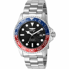 Invicta Men's Watch - Pro Diver Black Dial Silver Stainless Steel Bracelet | 36545