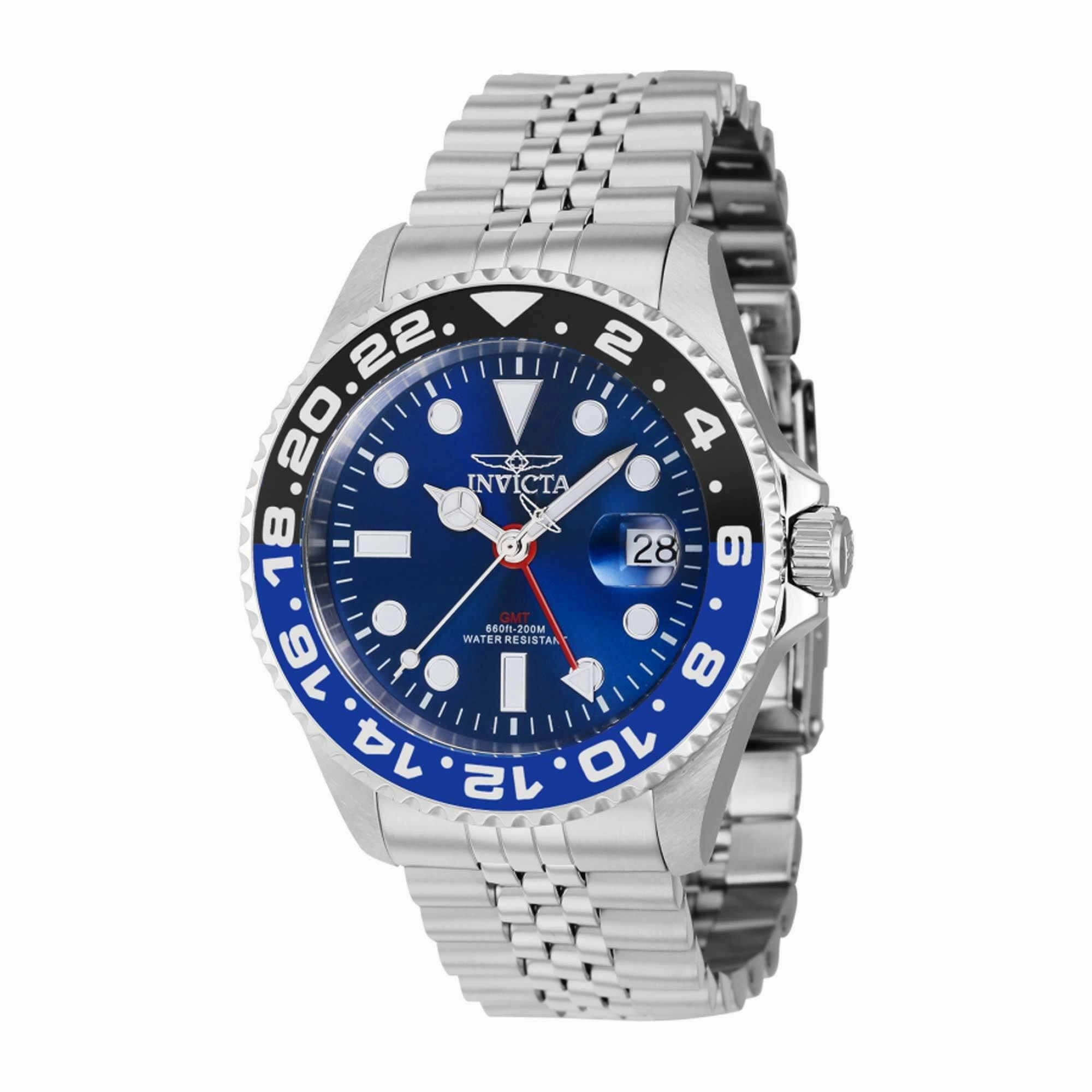 Invicta Men's Watch - Pro Diver Blue and Black Bezel Silver Tone Case | 40955